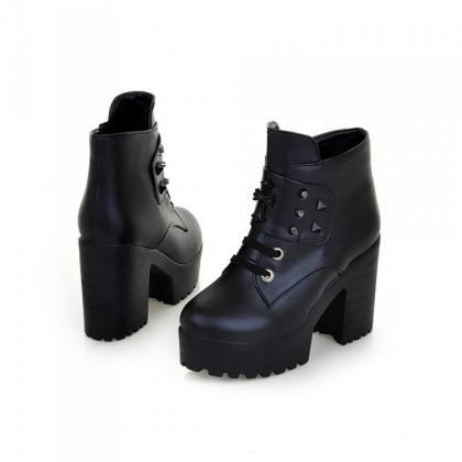 black studded boot heels