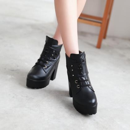 black studded boot heels