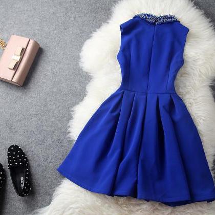 Blue Dress With Collar on Luulla