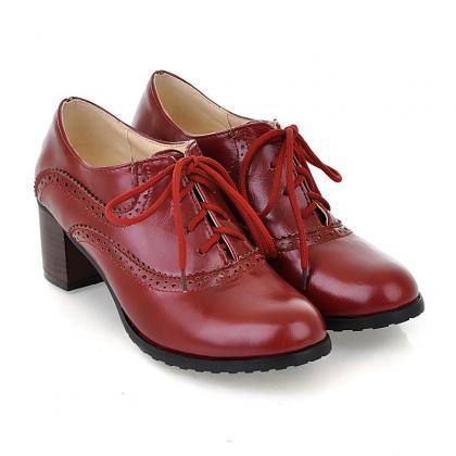 Brogue Womens Oxford Lace Up Wing T..