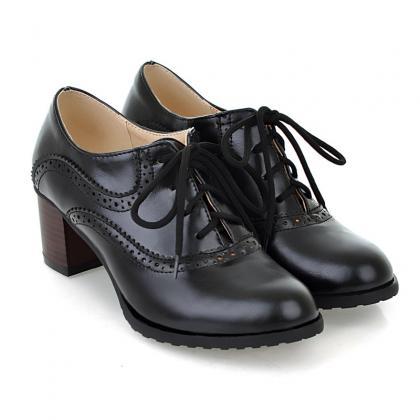 Brogue Womens Oxford Lace Up Wing T..