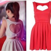 Sexy Cut Out Back Heart Dress (2 colors) 