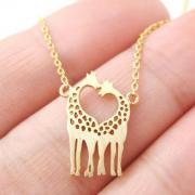 Sexy Giraffe love Shaped Animal Themed Charm Bracelet necklace