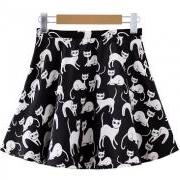 cute women dresses cat prints short skirts female dress