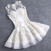  Embroidered halter dress