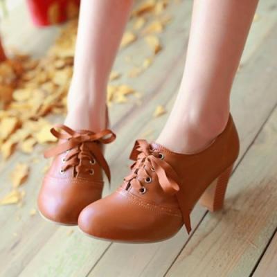 Women's Punk Pointed Toe Lace Up Platform Block High Heels Ankle Boots Shoes