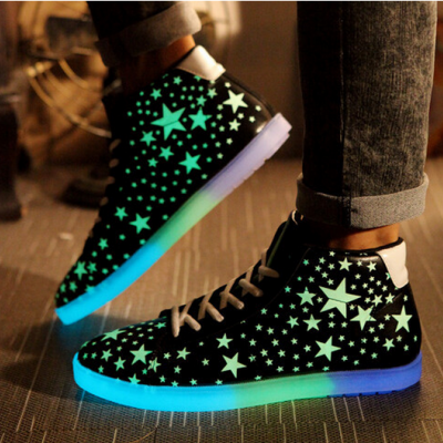  noctilucent platform luminous shoes sneakers high top men and women glow in the dark sneakers 