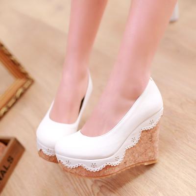  Womens Sweet Candy Flowers Round Toe Platform Wedge Heels Pumps Shoes 