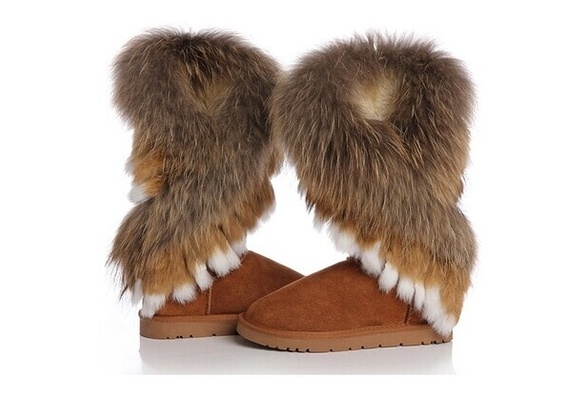 fur tassel boots