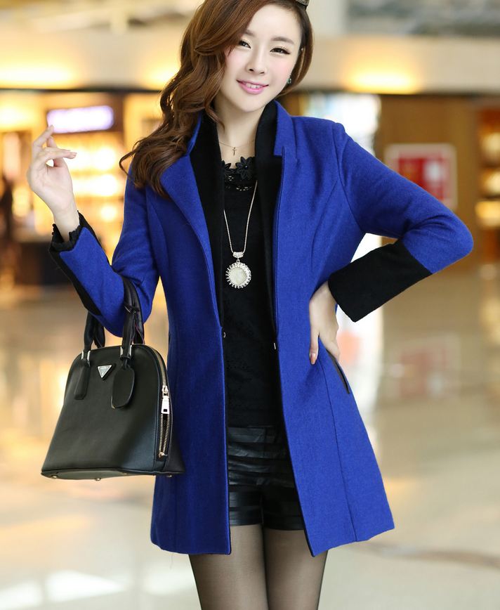 Bright blue winter coat sale