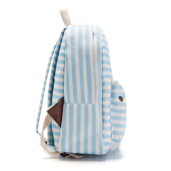 Blue Stripes Canvas Backpack on Luulla