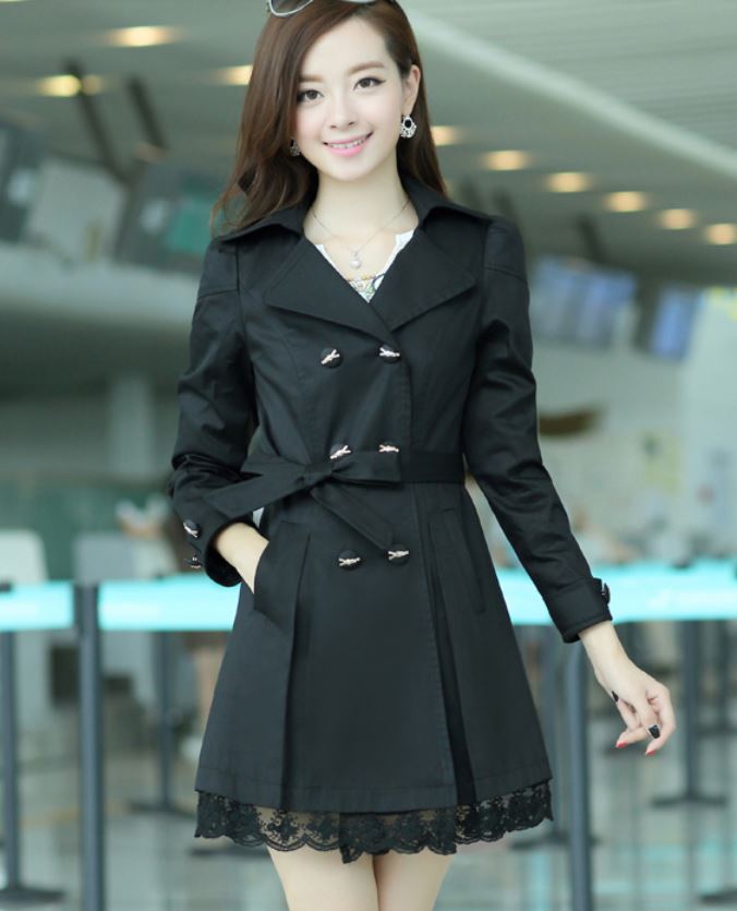Fashion Golden Color Trench Winter Coat For Women Women Yellow