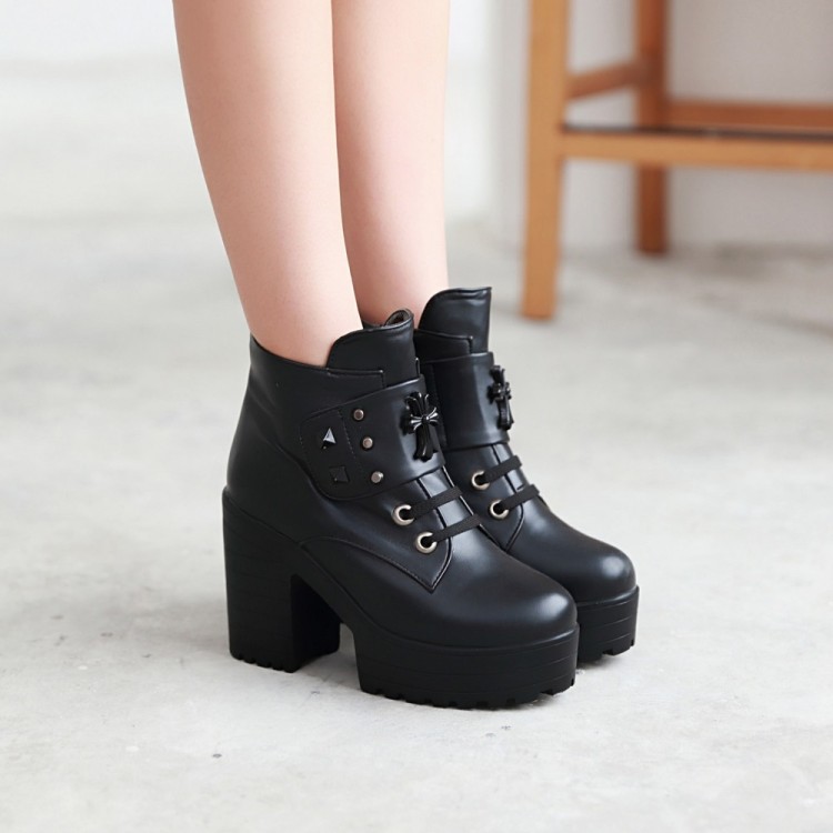 black studded boot heels