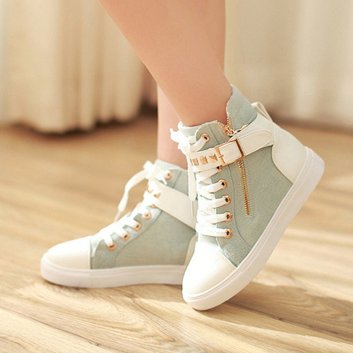 Women S Fashion Zipper Rivet Casual Shoes On Luulla