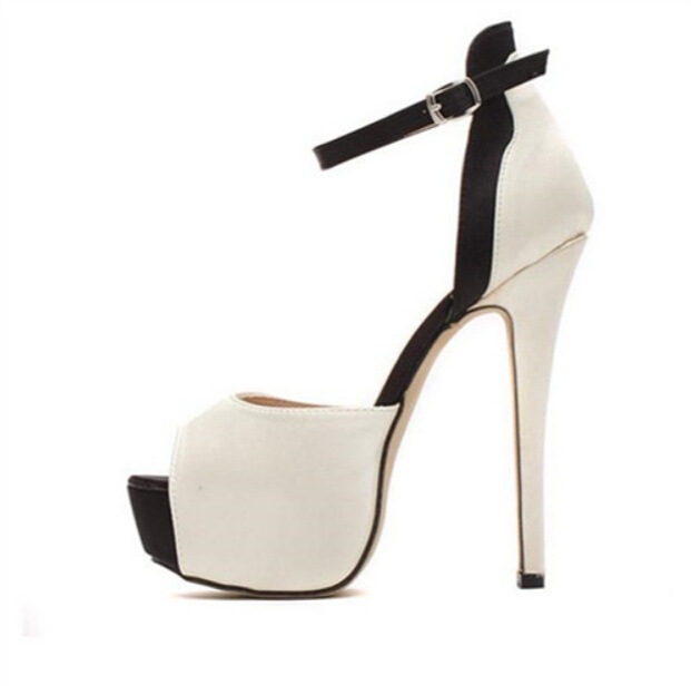 Ladies Women Platform Stiletto High Heels Belt Buckle Peep Toe Shoes ...