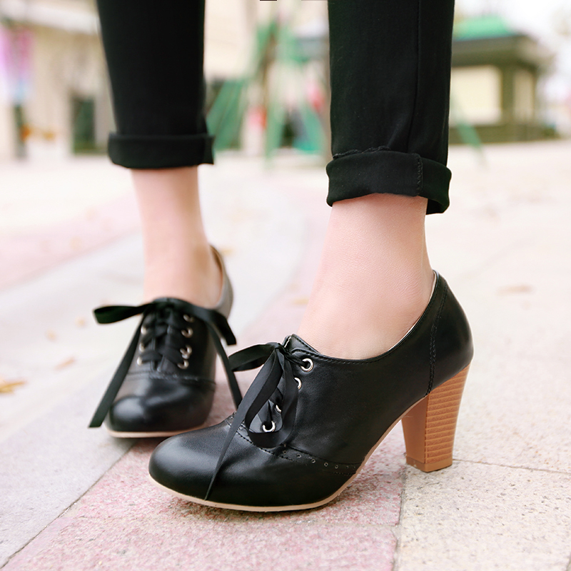 womens punk rock lace up platform heels ankle boots shoes