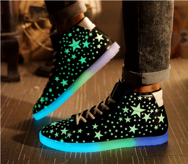 Noctilucent Platform Luminous Shoes Sneakers High Top Men