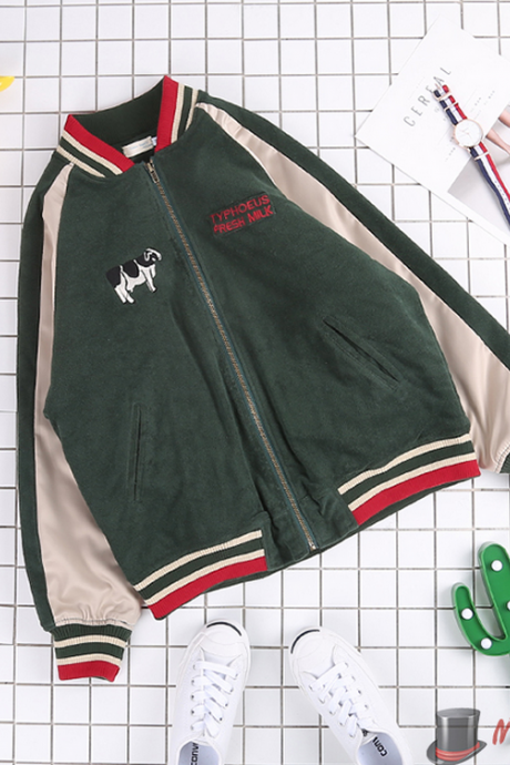 Cows Embroidery Jacket 