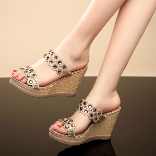 open toe rhinestone shoes