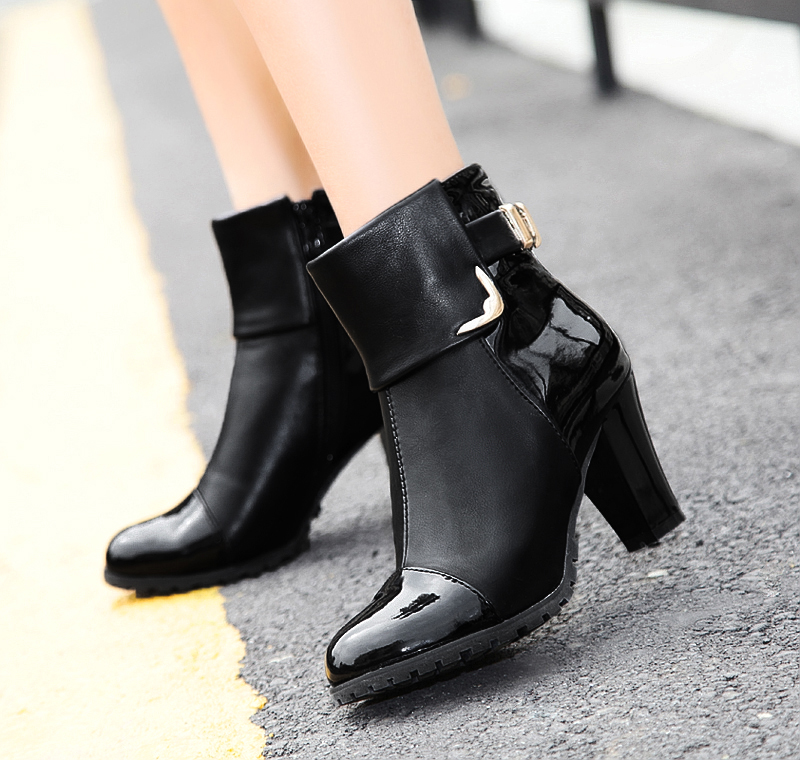 2016 Fashion Women's Ankle Boots Thin High Heels Platform Pumps Shoes ...