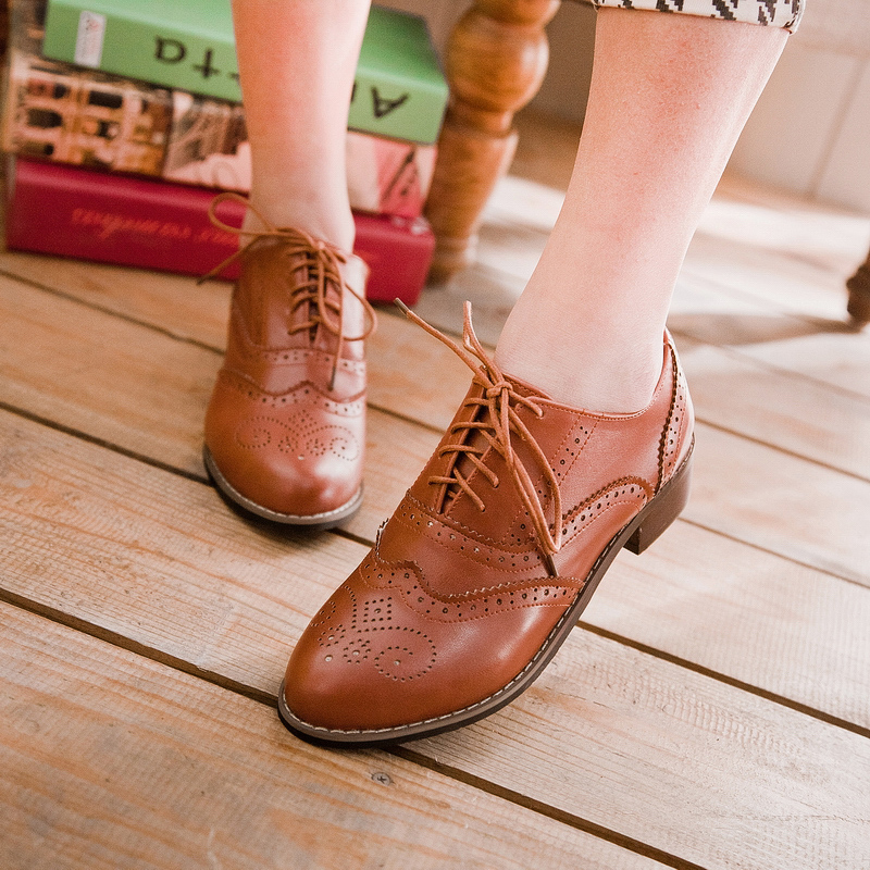tan oxfords womens